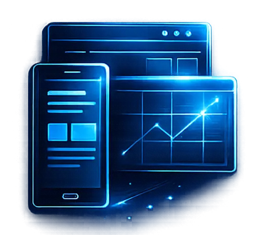 Mobile phone and laptop mockup showing responsive web design services in Springfield, MO.