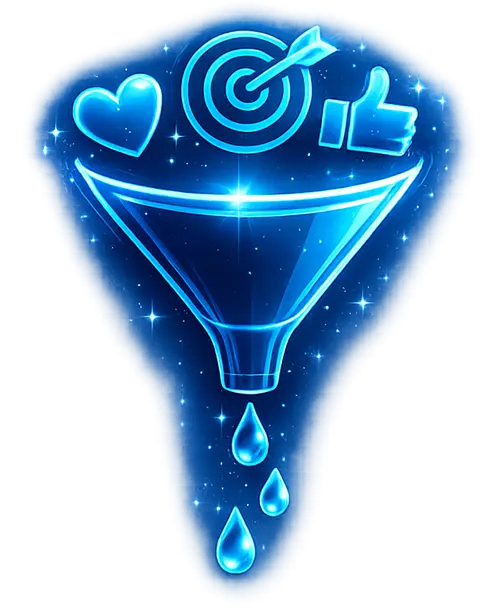 Digital conversion funnel icon representing website conversion rate optimization and lead generation.