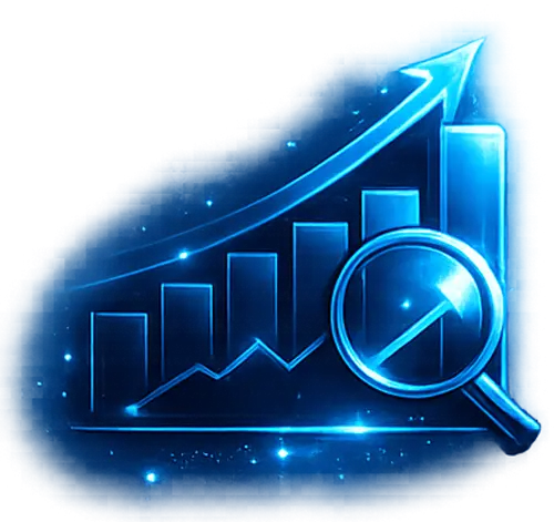 Upward trending bar chart icon symbolizing local SEO traffic and consistent business growth.