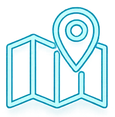 Glowing map pin icon highlighting local search engine optimization expertise for small businesses.
