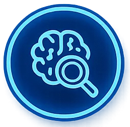 Neon target graphic highlighting national SEO strategic keyword research and search optimization.